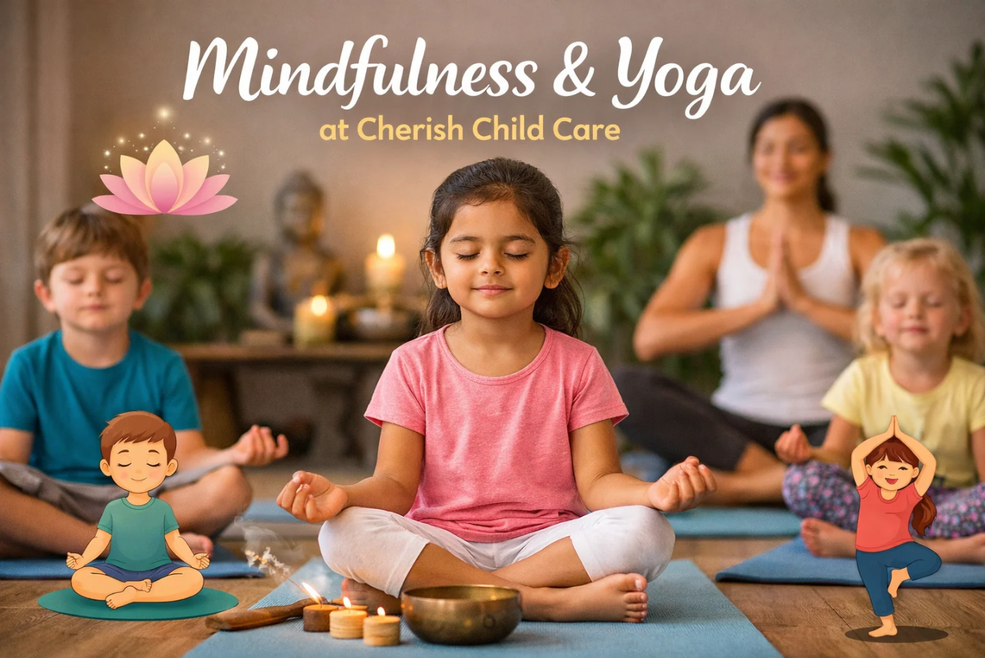 Mindfullness & yoga at Cherish Child Care , Olsen Gardens Byford WA, 6122